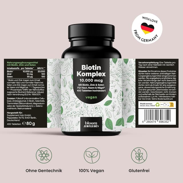 Thumbnail 5 de Biotin 10.000 mcg mit Zink & Selen Tabletten