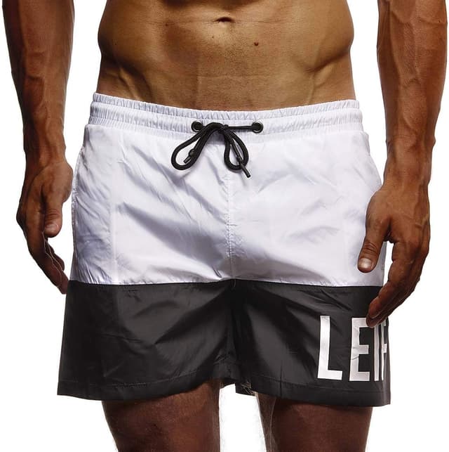 Detalle 2 de Leif Nelson pantaloncini da bagno uomo LN-9240 nero/bianco taglia XX-Large