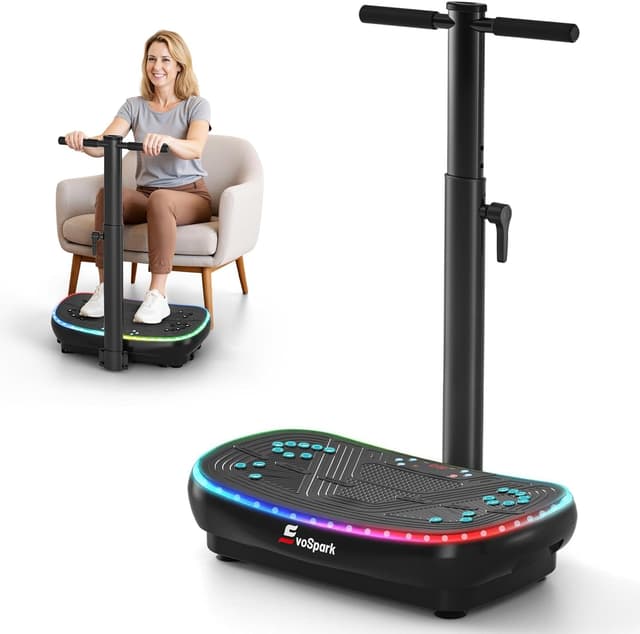 Detalle de EvoSpark 2026 Upgrade 2D&4D Vibration Plate (3 motors, adjustable handles)