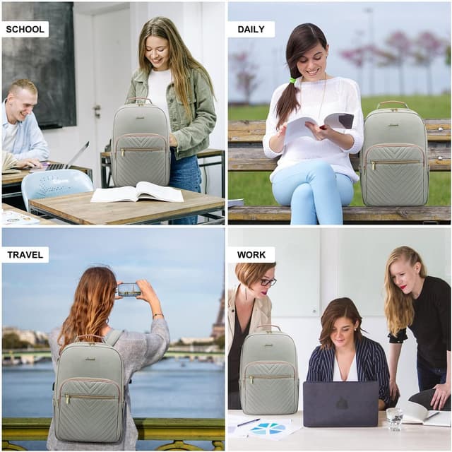 Detalle 2 de LOVEVOOK Laptop Backpack for Women with USB Port, Waterproof Anti-theft Rucksack (up to 15.6-inch)