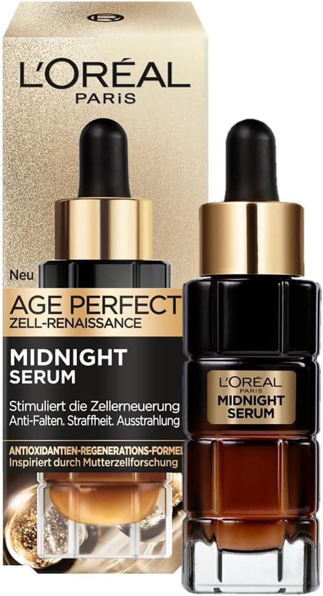 Detalle de L’Oréal Paris Midnight Sérum pour femme (Age Perfect) – sérum de nuit antioxydant à la vitamine E