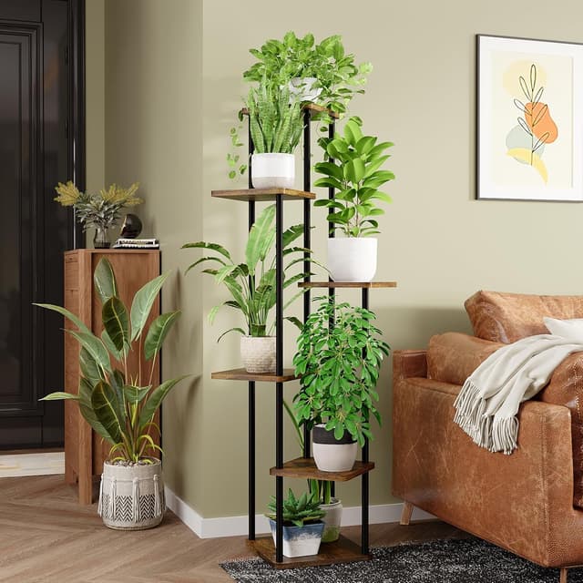 Detalle 2 de Bamworld 6-Tier Tall Metal Plant Stand for Corner