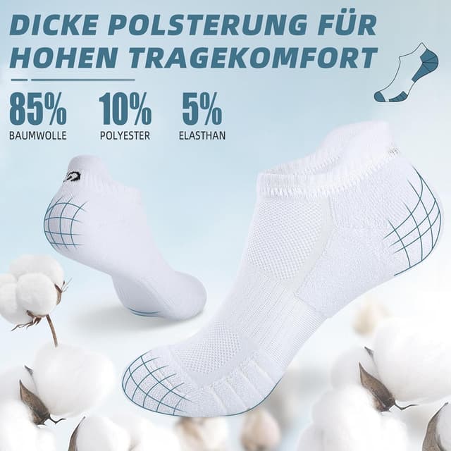 Detalle 1 de anqier Sneaker Socken 6 Paar Baumwolle