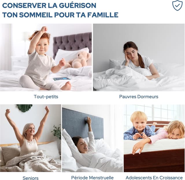 Thumbnail 6 de BEDLORE Matratzenschoner 180 x 200 cm – wasserdichter Bezug mit tiefer Tasche (Blau)