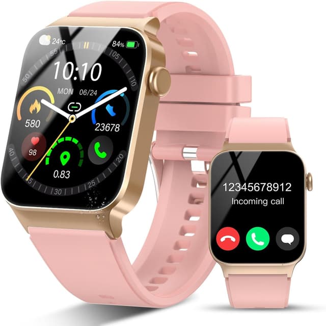 Detalle de STECEi 1.85" HD Curved Screen Smart Watch with Bluetooth Calling, Heart Rate & Sleep Tracking (Rose)