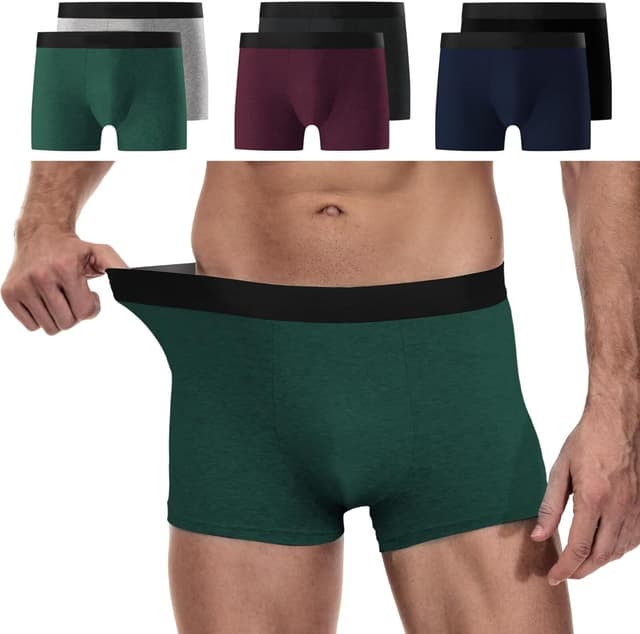 Detalle de YouShow men’s boxers shorts multipack (6-pack) – cotton trunks, tagless anti-chafing