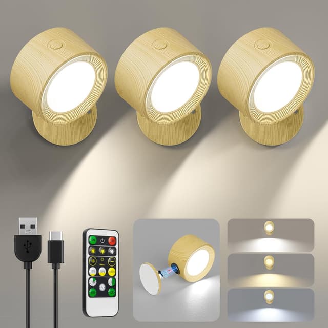 Imagen de LED Wandleuchte Kabellos 3er Set en OfertitasTOP