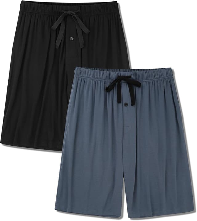 Detalle de BAMBOO COOL Men’s Lounge Sleep Shorts with Pockets (2-Pack)