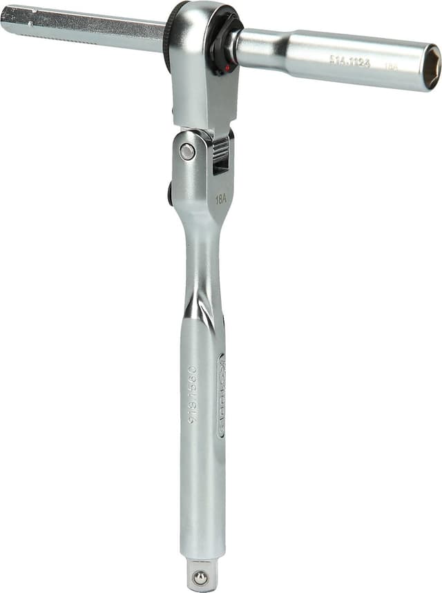 Detalle de Coffret 3 pièces de cliquet 1/4" avec porte-embouts et adaptateur pour douilles (KS TOOLS)