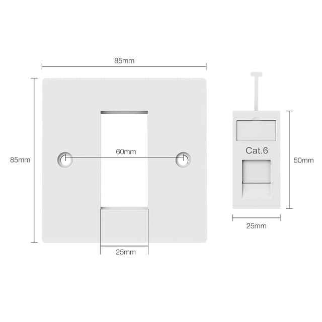 Thumbnail 4 de 1 Port RJ45 Cat6 wall plate