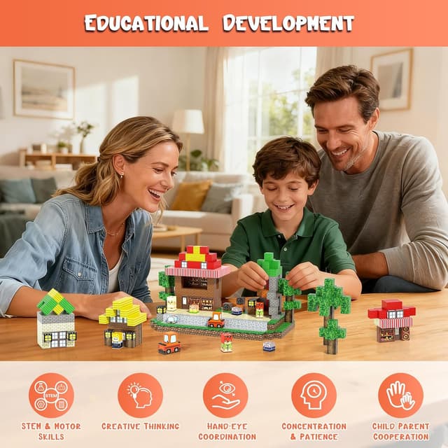 Detalle de Kryzomat Magnetische Bausteine mit 150 Teilen (3+ Jahre) – magnetische Blöcke im Set für kreative Tierwelten