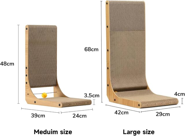 Detalle 2 de FUKUMARU L Shaped Cat Scratching Board 48 cm 🐱