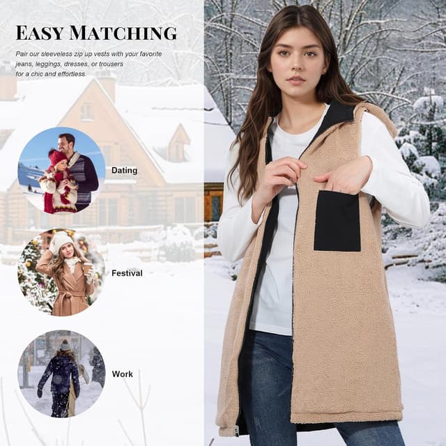 Thumbnail 6 de Fecialy Wendbare lange Weste für Damen