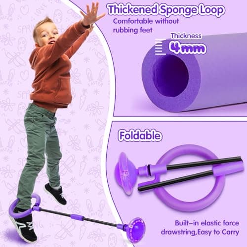 Detalle 2 de chimoo Bola de salto de tobillo plegable con anillo intermitente para niños