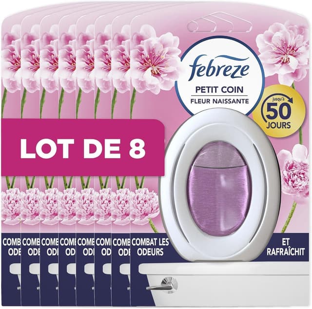 Detalle de Febreze Petit Coin – désodorisant WC en continu (7,5 ml x8), parfum Fleur naissante
