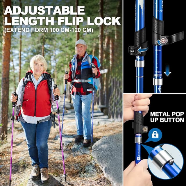 Thumbnail 4 de COVACURE Walking Poles 2-pack lightweight hiking poles