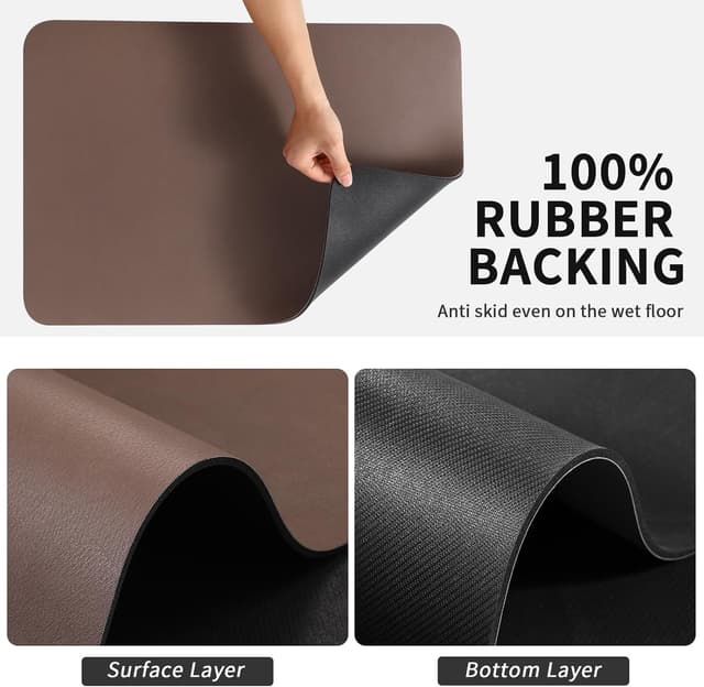 Detalle 2 de HotLive Coffee Mat (Absorbent, PU Surface, Natural Rubber Back) for Kitchen Countertop Use