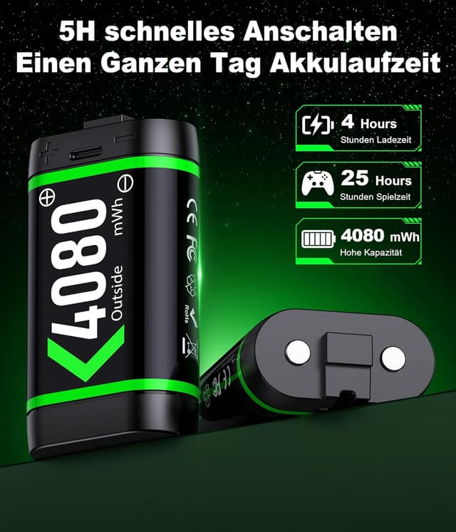 Detalle 2 de Xbox Controller-Ladestation 4x4080 mWh