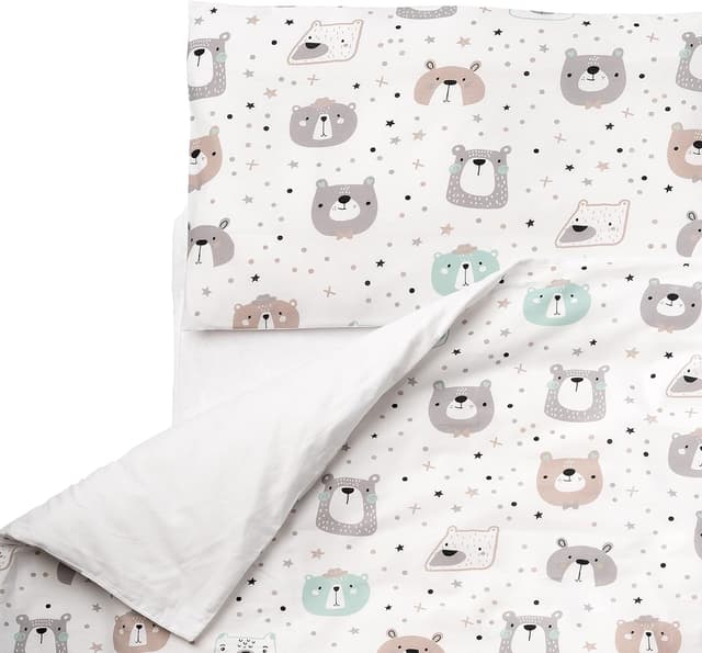 Detalle de FlyIdeas Set lenzuola e copripiumino/copriscusino Bambino in cotone 80x160 cm, neonati