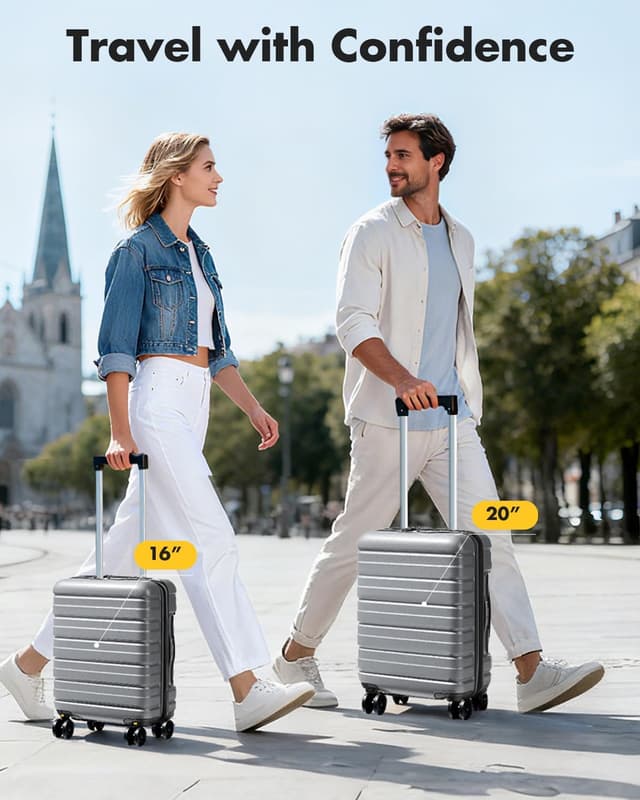 Thumbnail 6 de Lekesky Cabin Suitcase 55x35x22.5cm with TSA lock (grey) – airline carry-on case