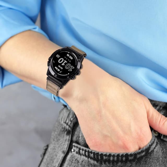 Detalle de EKINGEEK 22mm Quick Fit Strap (nylon) for Garmin Fenix/Epix/Forerunner and more (47mm)