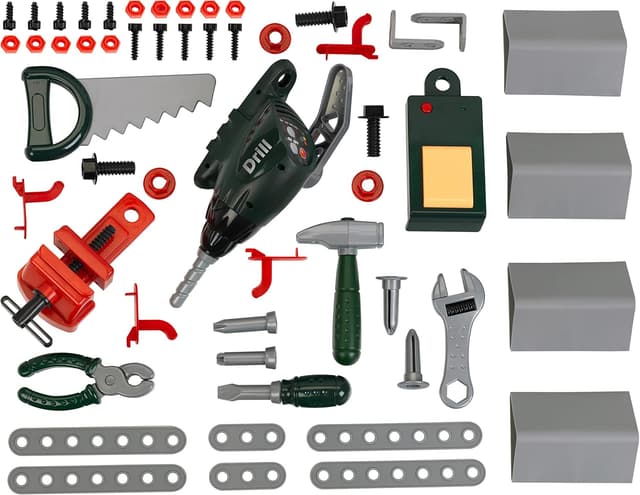 Detalle 2 de Theo Klein 8637 établi Bosch 48 pièces – réglable en hauteur, avec outils à piles