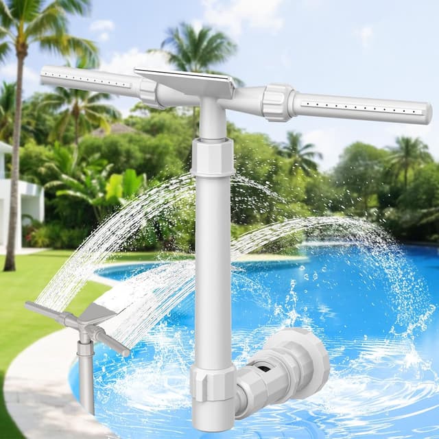 Detalle de Mooroer Fontaine de piscine 3-en-1 avec cascade réglable à 360° (hors sol et enterrées)