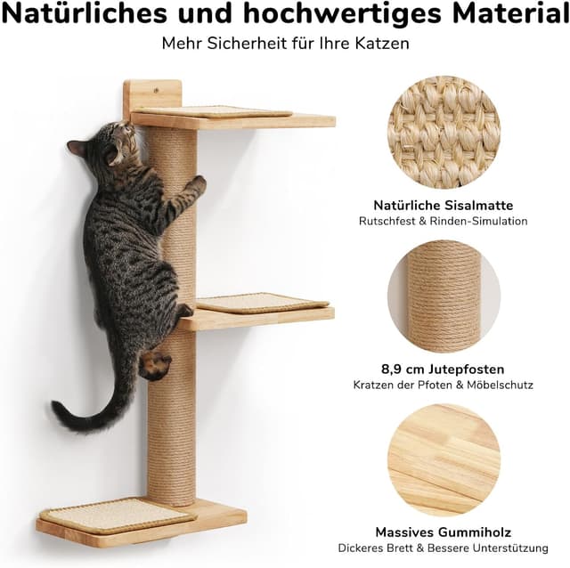 Detalle 2 de FUKUMARU Kletterwand Katzen 3‑in‑1 Wandregal