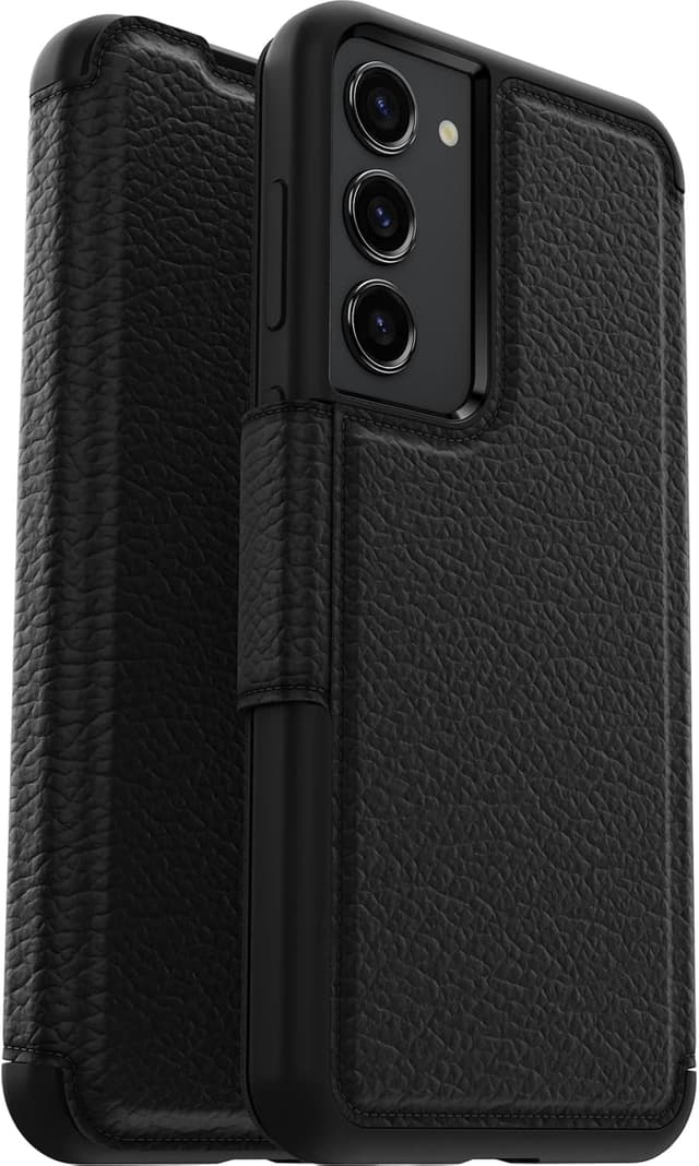 Detalle de OtterBox Strada coque à rabat en cuir pour Galaxy S23+ avec porte-cartes et protection antichoc (noir)