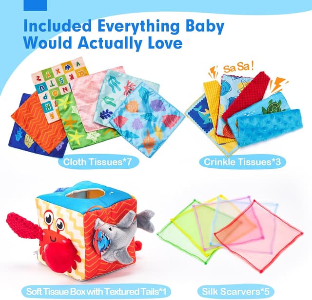 Thumbnail 6 de hahaland Baby Tissue Box Toy Montessori sensory toy for 6 months+
