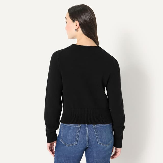 Detalle de Amazon Essentials Women’s Demi’s Pick Regular-Fit Long-Sleeve Tie Front Cardigan with Bows