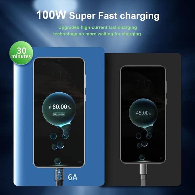 Detalle 2 de Qreninv 100W 6-in-1 Retractable Multi Charging Cable (USB-A/C to Micro USB + USB-C) — 1.1 m, PD 60W