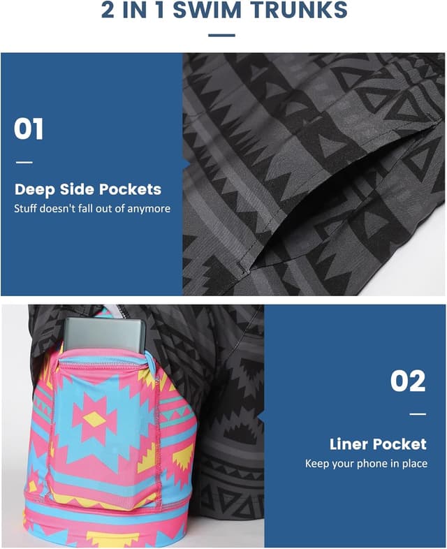 Thumbnail 4 de maamgic Mens 5 Inch Stretch Swim Shorts