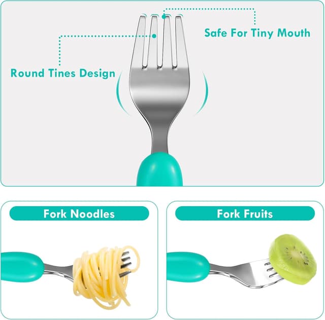 Detalle de Lehoo Castle Toddler Cutlery Set (6 pcs) in 304 Stainless Steel for Ages 2–5