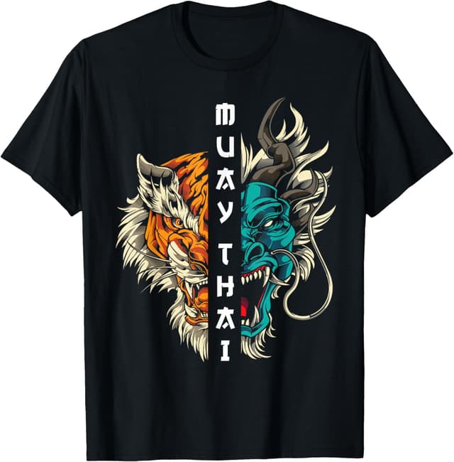 Detalle de T-shirt boxe Muay Thai Tigre dragon