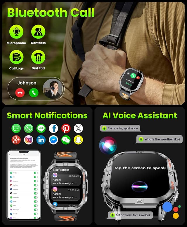 Thumbnail 5 de Military Rugged GPS Watch 2.13" AMOLED