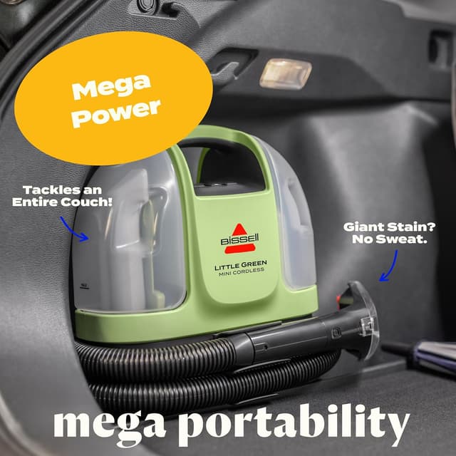 Detalle de BISSELL Little Green Mini Cordless Portable Deep Cleaner (4015) for Carpet & Upholstery
