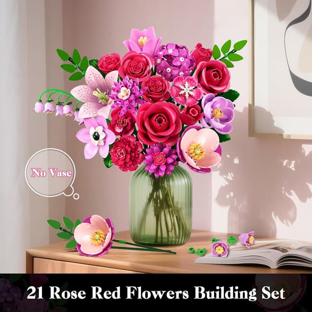 Thumbnail 2 de CUBIMANA Flowers Bouquet Building Set 21 💐