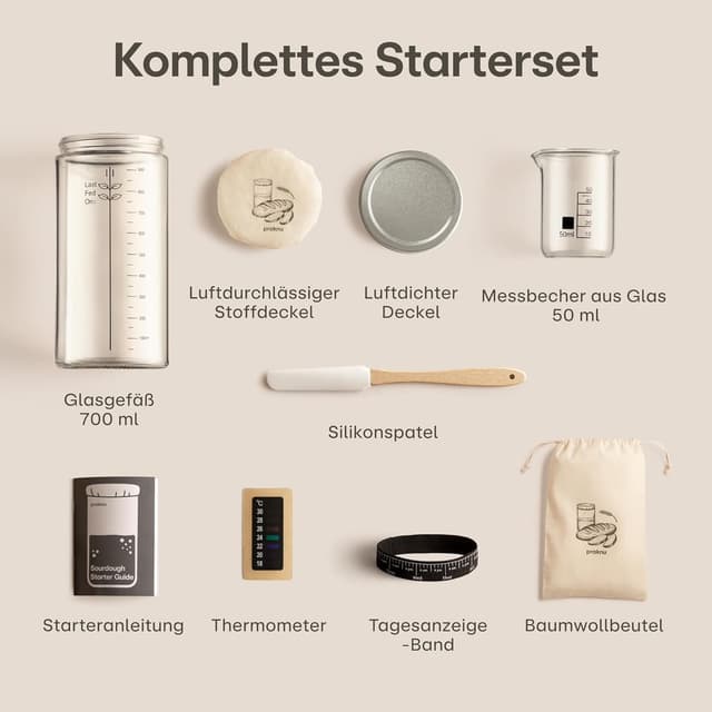 Thumbnail 1 de Praknu Sauerteig Starter Set aus Glas 1000ml