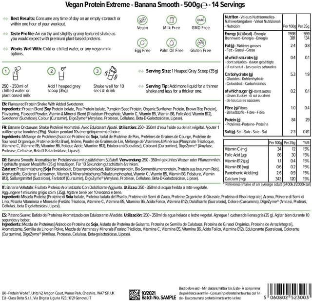 Thumbnail 4 de Protein Works Protein Vegana Extreme 500 g — 14 licuados