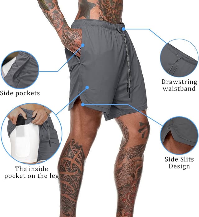 Thumbnail 4 de Aisprts Pantaloncini Palestra Uomo 2 in 1