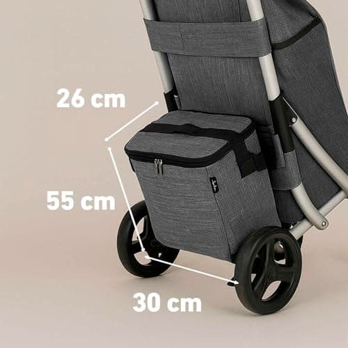 Detalle de Jata HCAR2502 carro de la compra plegable de 4 ruedas con bolsa térmica (40 L)