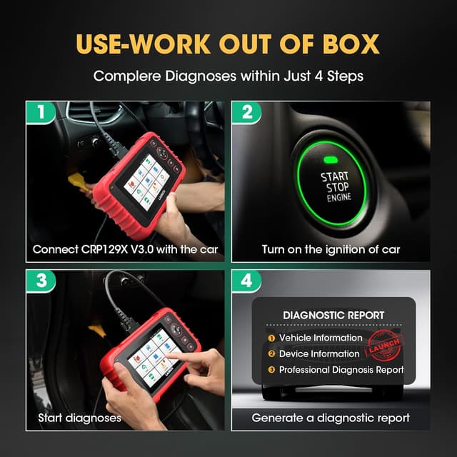 Thumbnail 6 de LAUNCH CRP129X V2.0 : valise diagnostic auto multimarque pour codes, ABS/SRS, moteur et transmission
