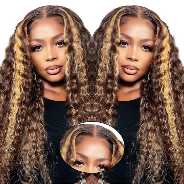 Thumbnail 6 de PYY Deep Wave Lace Front Wig (13x4 HD Lace Frontal) – 22 Inch 100% Human Hair, Deep Wave, Glueless