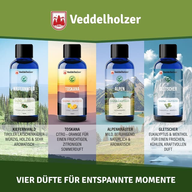 Thumbnail 1 de Veddelholzer BIO Saunaaufguss 4 x 100 ml