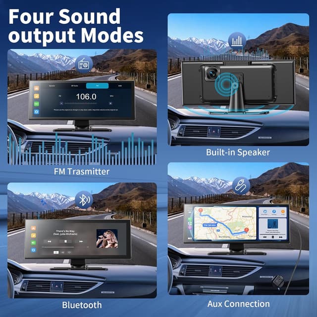 Detalle 2 de 2026 Neuestes 11,5 Zoll Android Auto & CarPlay Display mit Dashcam, Rückfahrkamera und Bluetooth