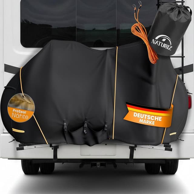 Detalle de NATURIZ® Fahrradabdeckung Heckträger wasser- und reißfest für 2 Fahrräder (mit 6 m Spannseil)