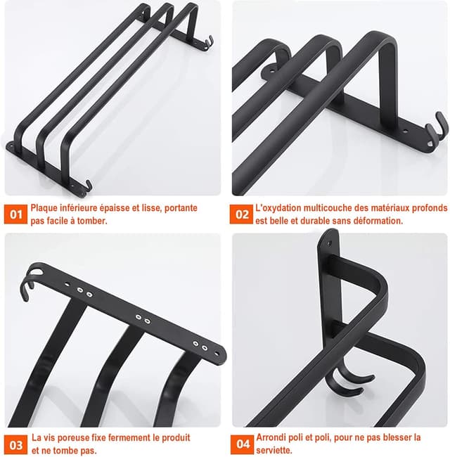 Thumbnail 3 de 60CM Handtuchhalter Ohne Bohren 60 x 14,5 cm