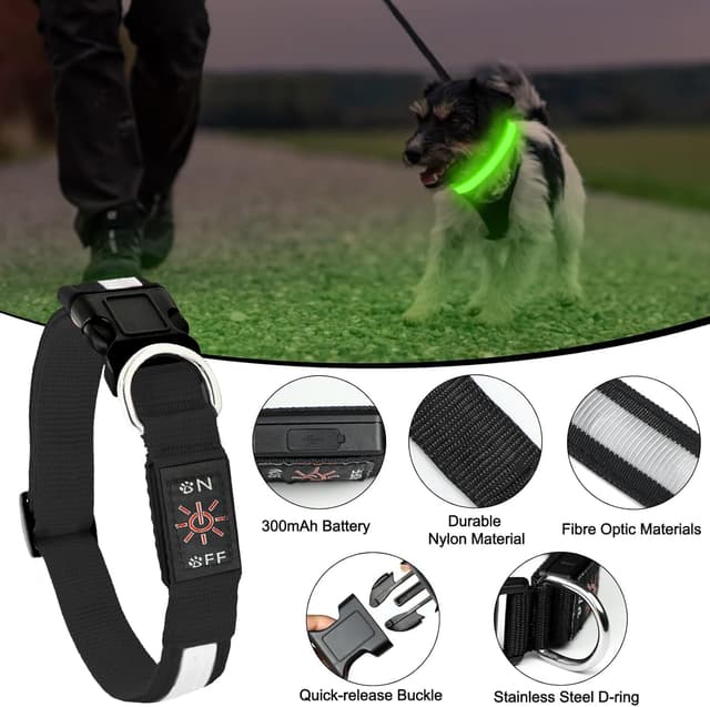 Detalle de Nepfaivy light up dog collar, 13 modes