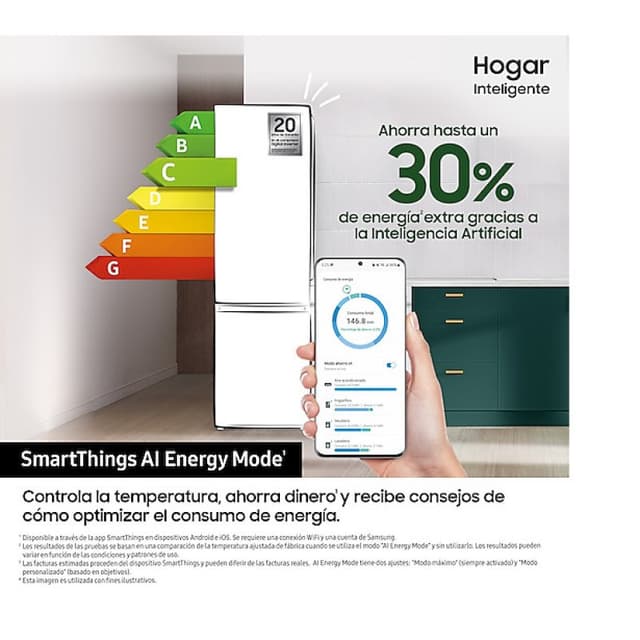 Detalle 2 de Samsung RB34C600CSA Frigorífico Combi acero inoxidable 340 L